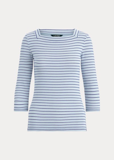 Women's Ralph Lauren Striped Cotton-Blend Tops | 915340QXA